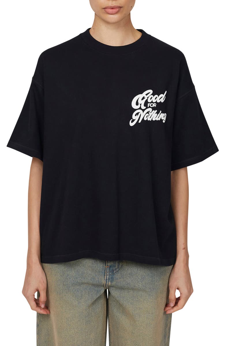 Good For Nothing Funk Oversized  T-shirt, Main, color, Black