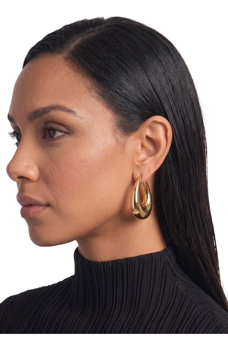 Chanda Teardrop Post Earrings, Alternate, color, Gold