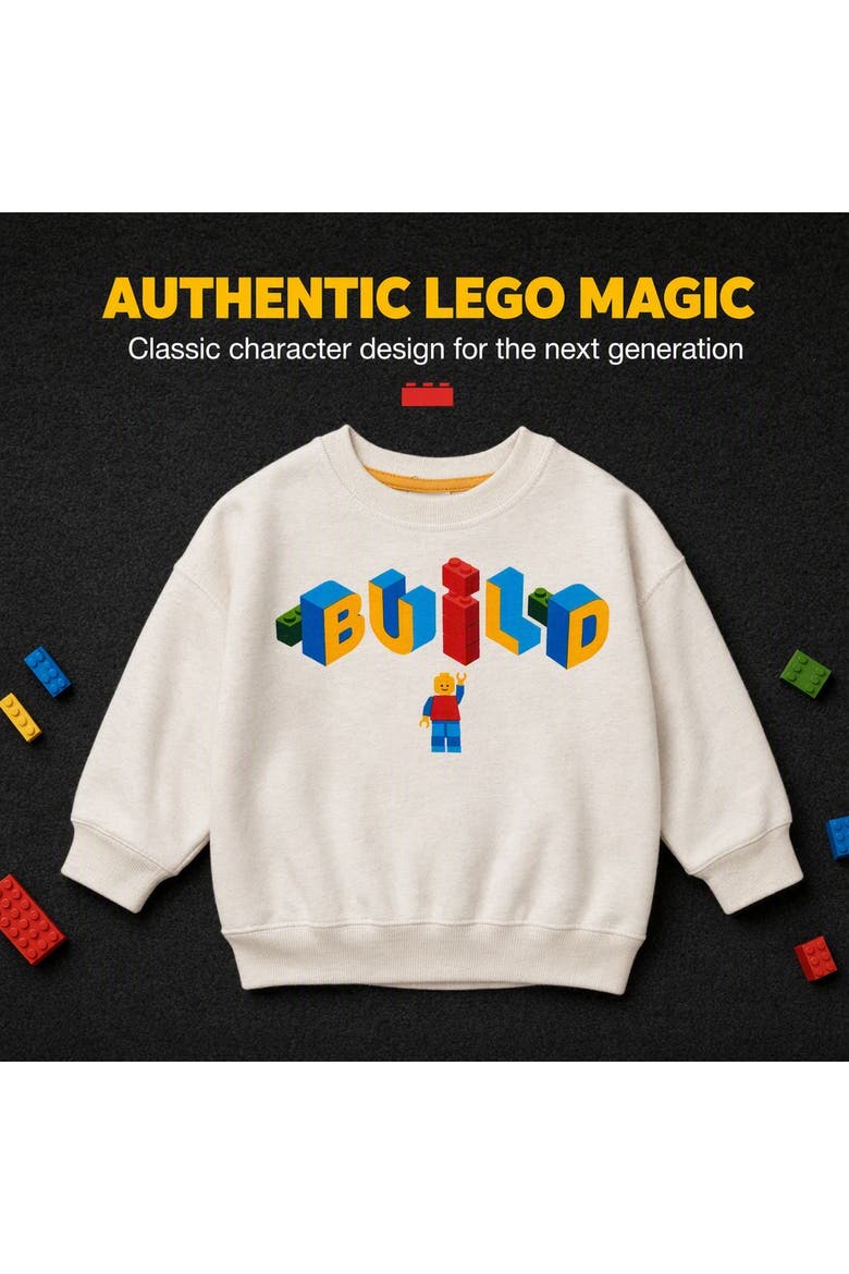 Crewneck Pullover Sweatshirt, Alternate, color, Oatmeal Minifigure