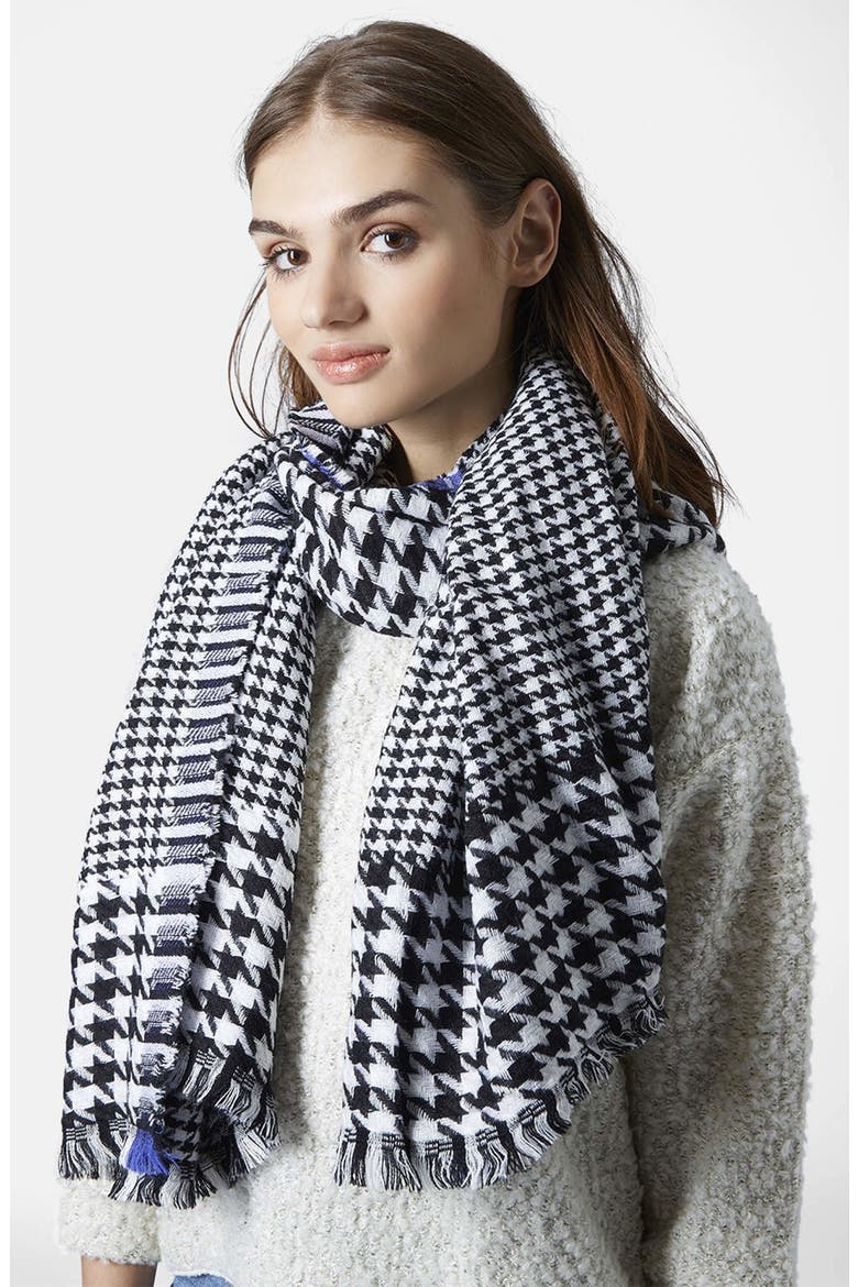 Houndstooth Scarf, Alternate, color, BLUE