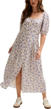 Lily and Lionel London April Button Front Floral Print Midi Dress