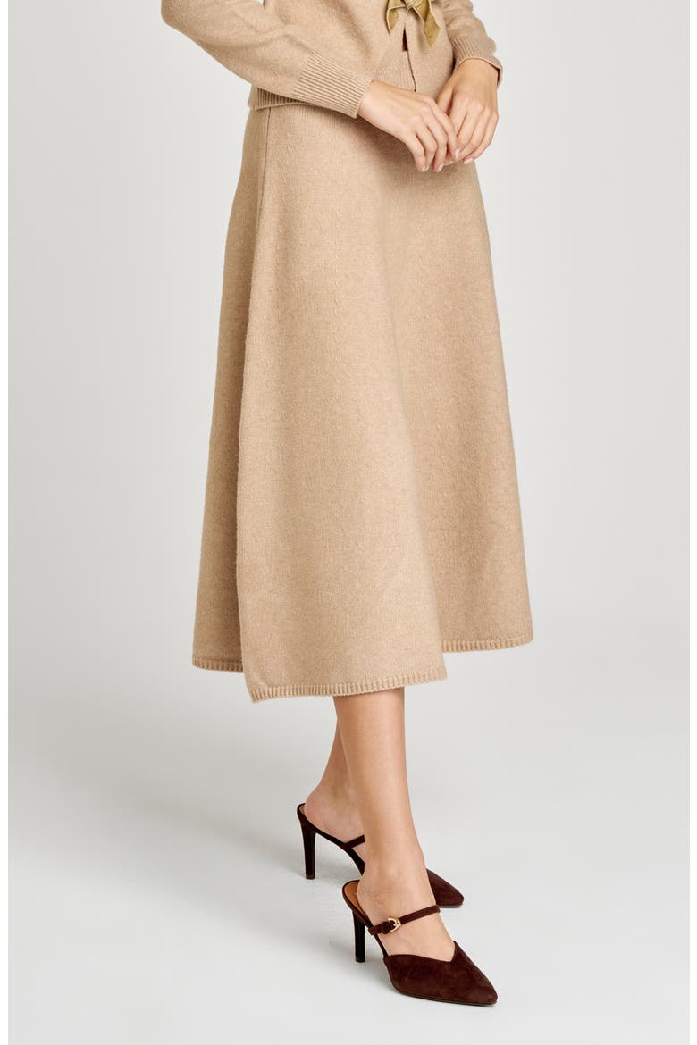 Kayla A-Line Knit Midi Skirt, Alternate, color, BEIGE