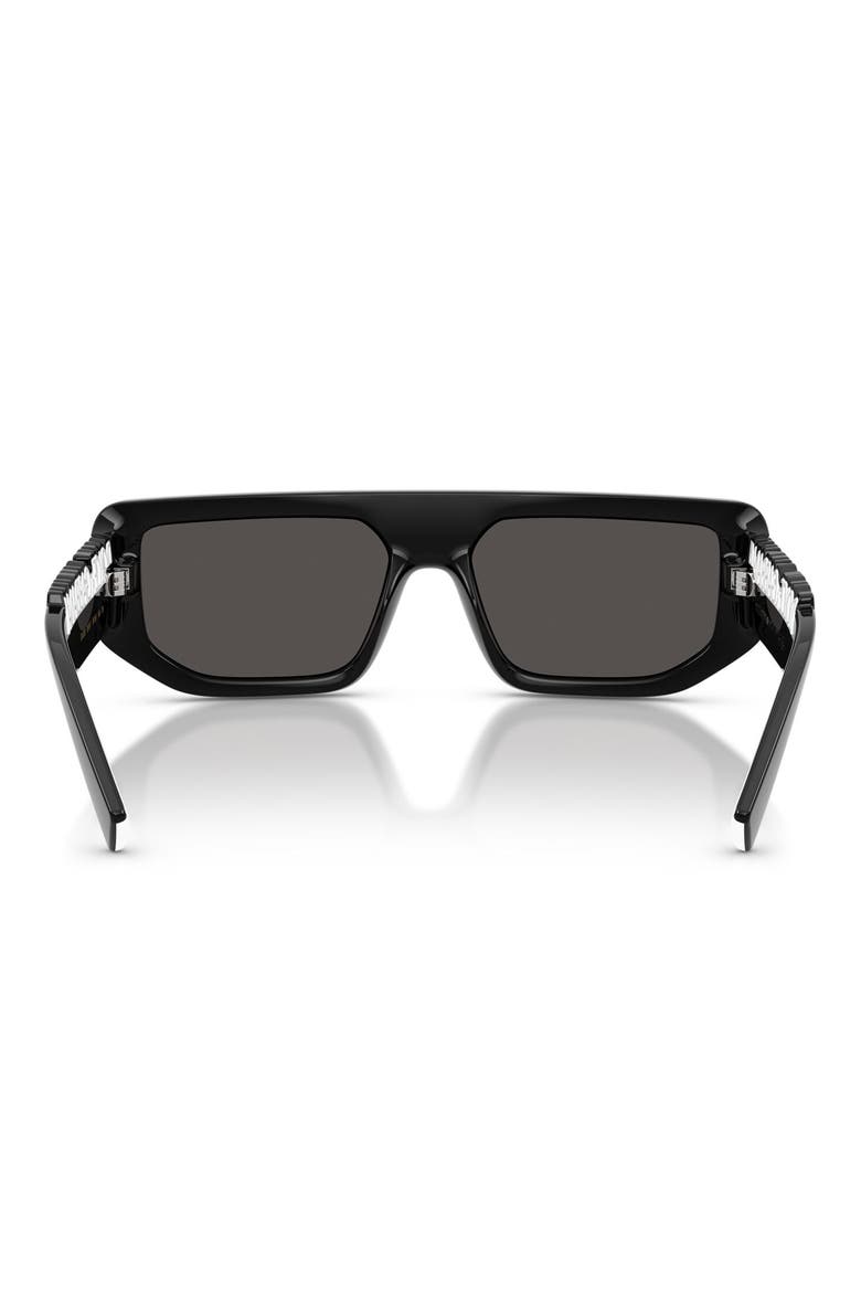 56mm Rectangular Sunglasses, Alternate, color, BLACK / DARK GREY