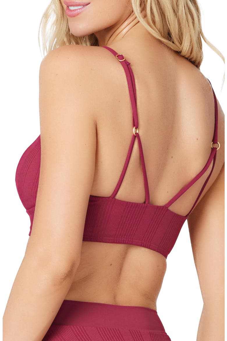 L Space Siren Bikini Top, Alternate, color, CABERNET