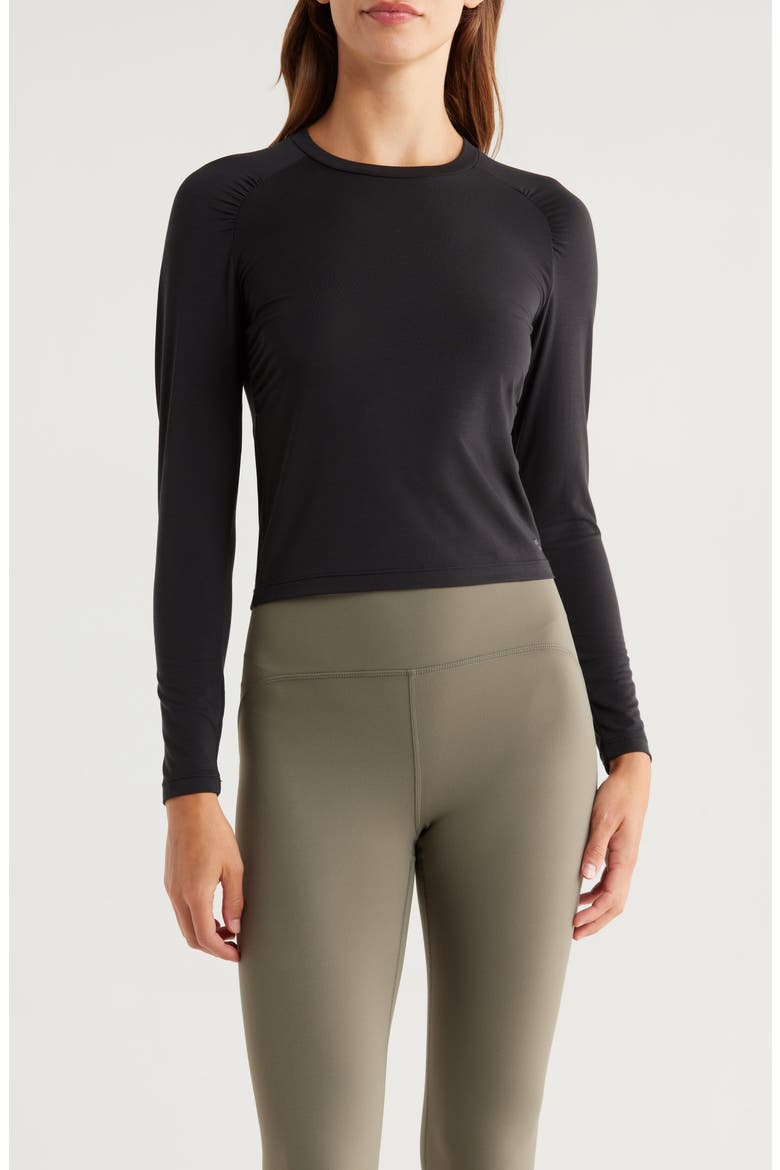 Elevate Long Sleeve Performance T-Shirt, Main, color, BLACK