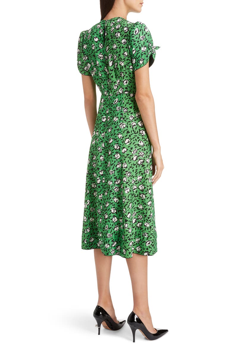 The Sofia Loves the 40s Silk Midi Dress, Alternate, color, GREEN MULTI