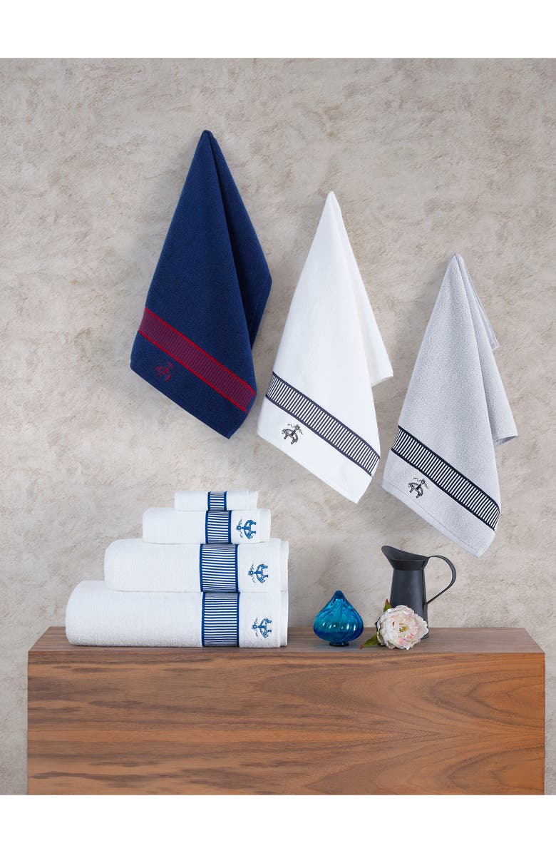 Brooks Brothers Border Bath Mat, Alternate, color, White