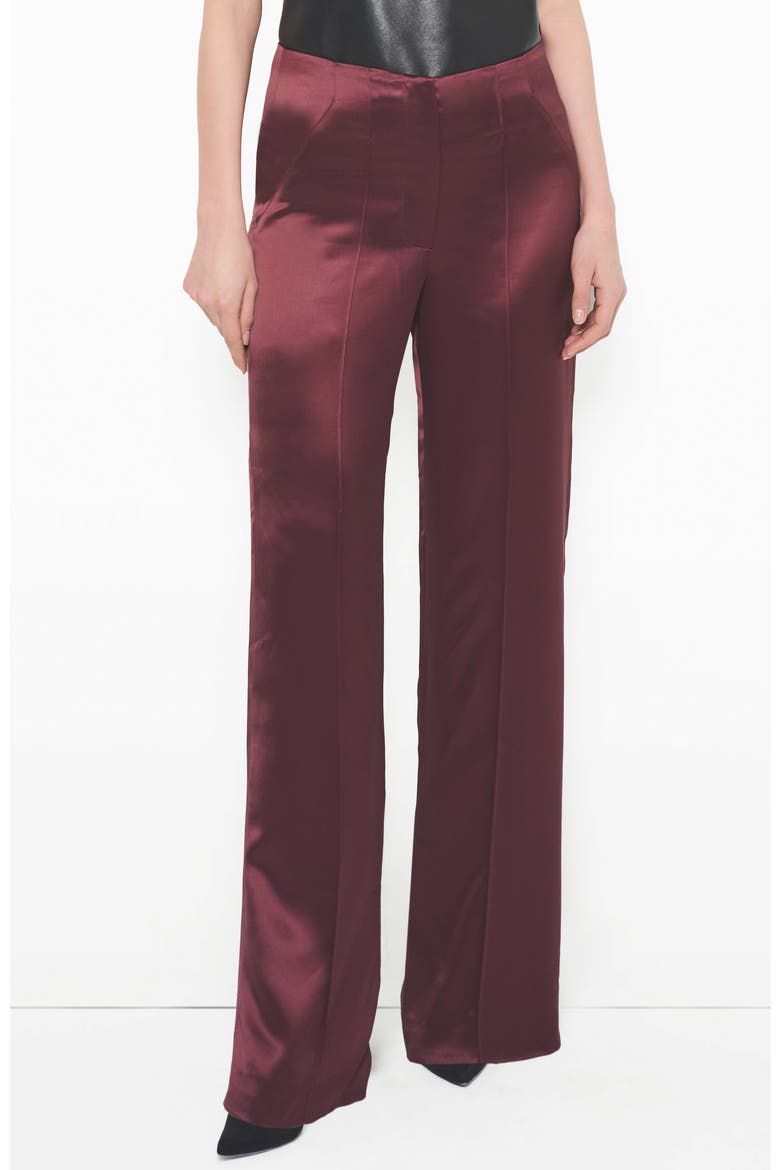 Collins Satin Trousers, Main, color, Decadent Wine