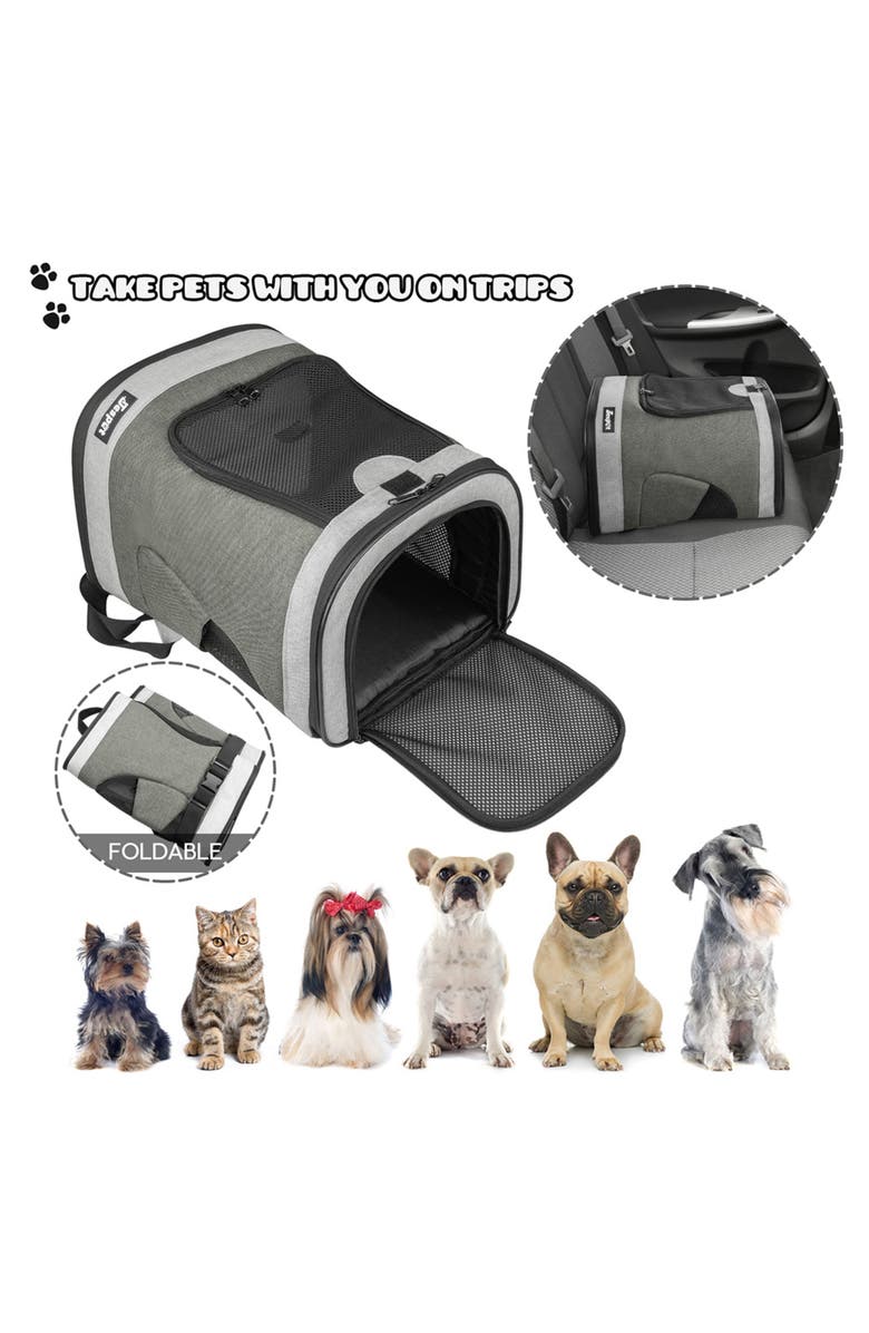 JESPET Pet Soft Backpack Carrier, Alternate, color, Gray