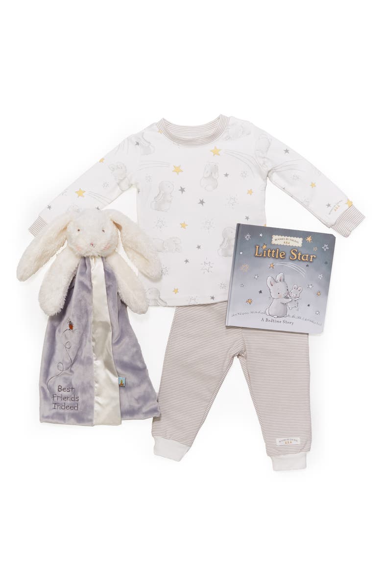 Bunnies by the Bay Twinkle Sleepy Baby Fitted Pajamas, Animal Buddy Blanket & Board Book Set, Alternate, color, 