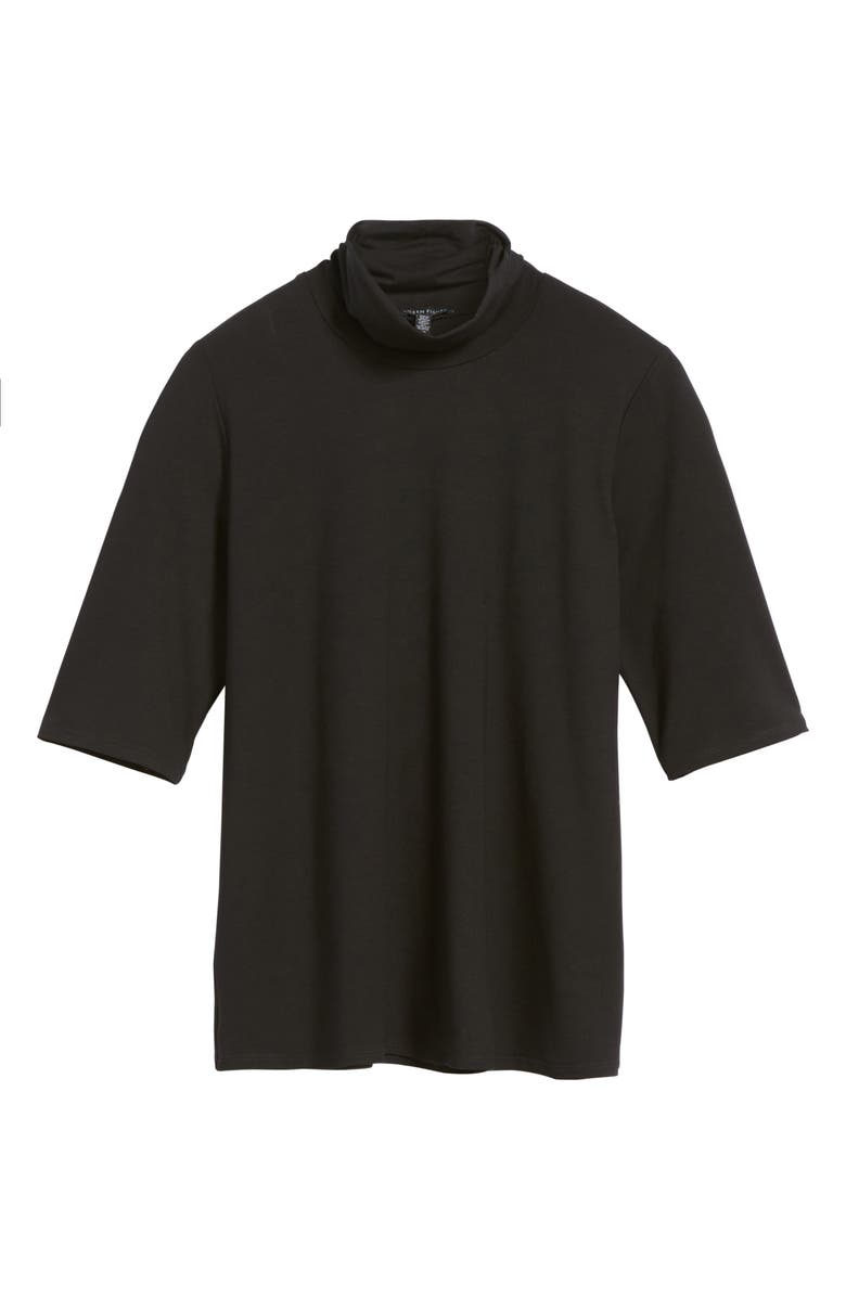 Eileen Fisher Scrunch Neck Jersey Top, Alternate, color, 