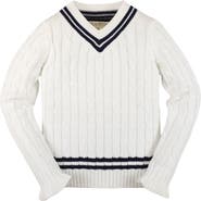 Hope & Henry Baby Girls' Ruffle Cuff Cricket Sweater, Infant