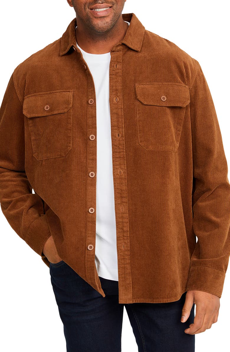 Johnny Bigg Stan Relaxed Fit Corduroy Overshirt, Main, color, 