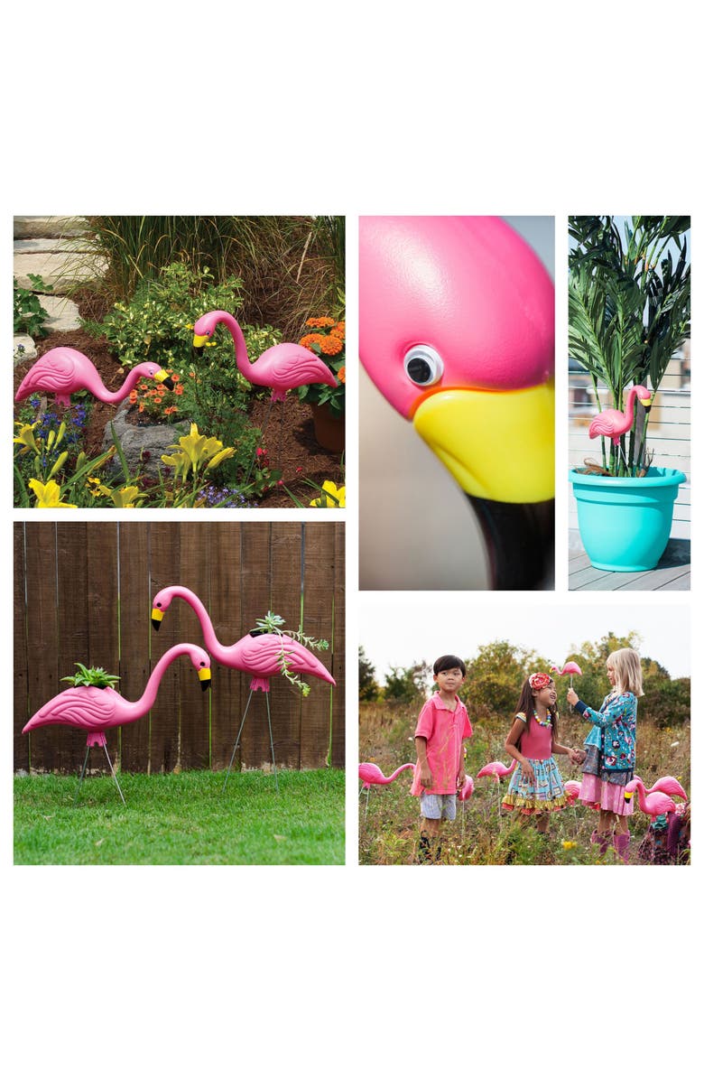 Bloem Pink Flamingo 25 Inch Garden Yard Stakes, Yard Decor, Alternate, color, Pink