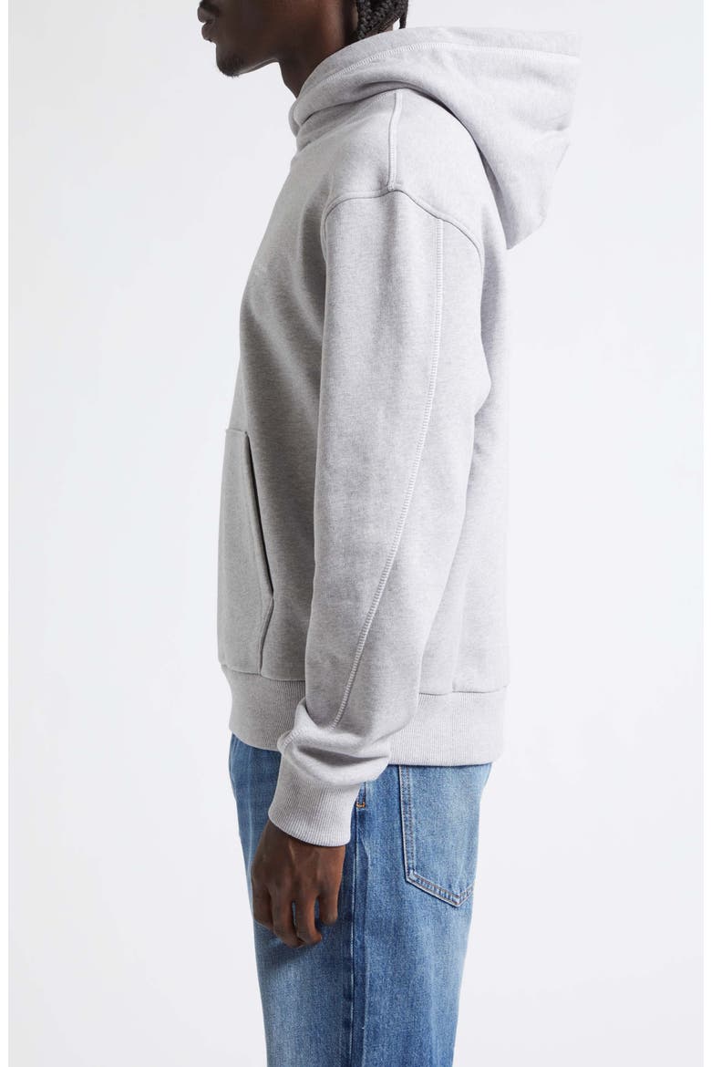 Couture Seam Cotton Fleece Hoodie, Alternate, color, LIGHT GREY MELANGE