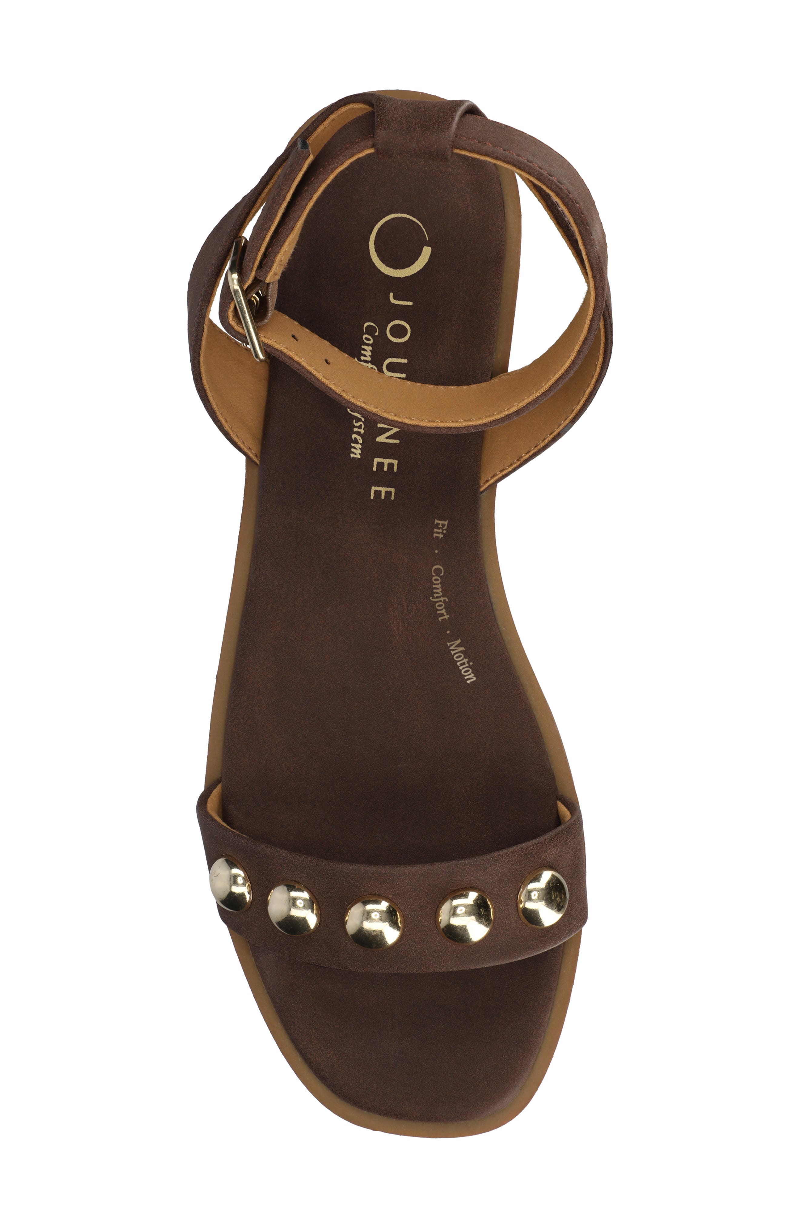Primrose Studded Sandal, Alternate, color, CHOCOLATE NUBUCK