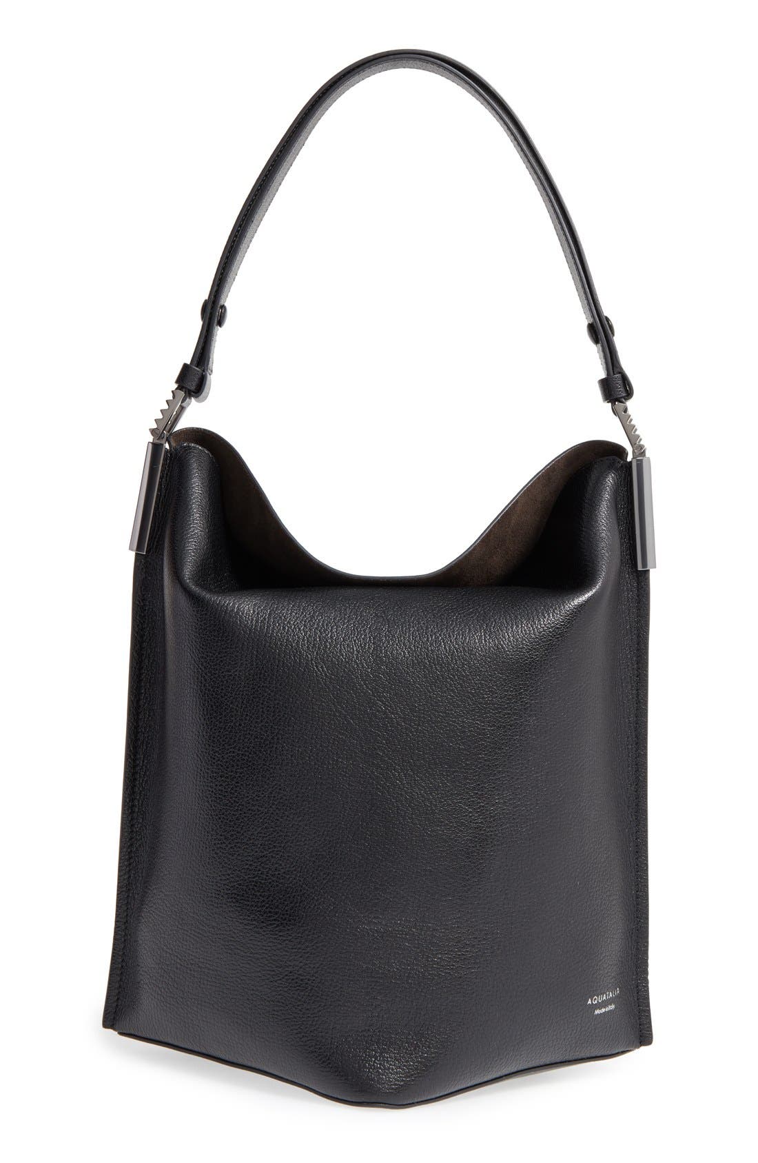 Aquatalia Leather Bucket Bag, Main, color, 