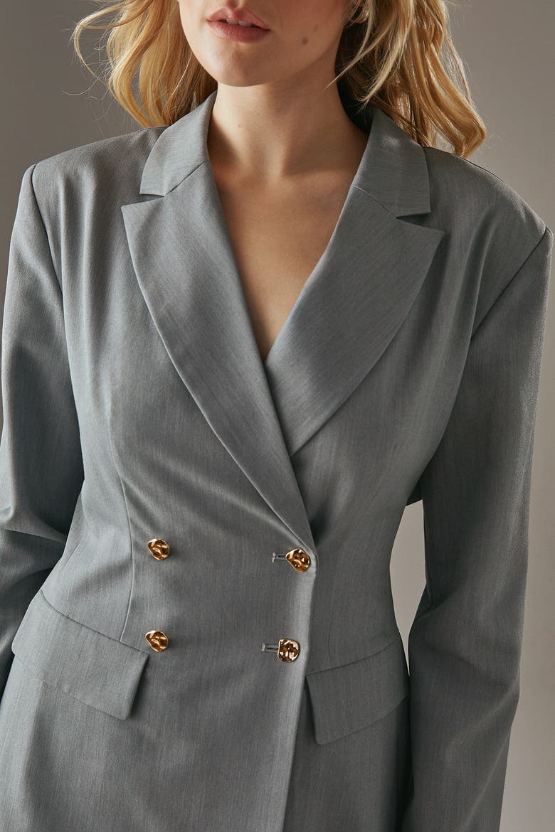 Deconstructed Lace Up Blazer, Alternate, color, Dark Grey