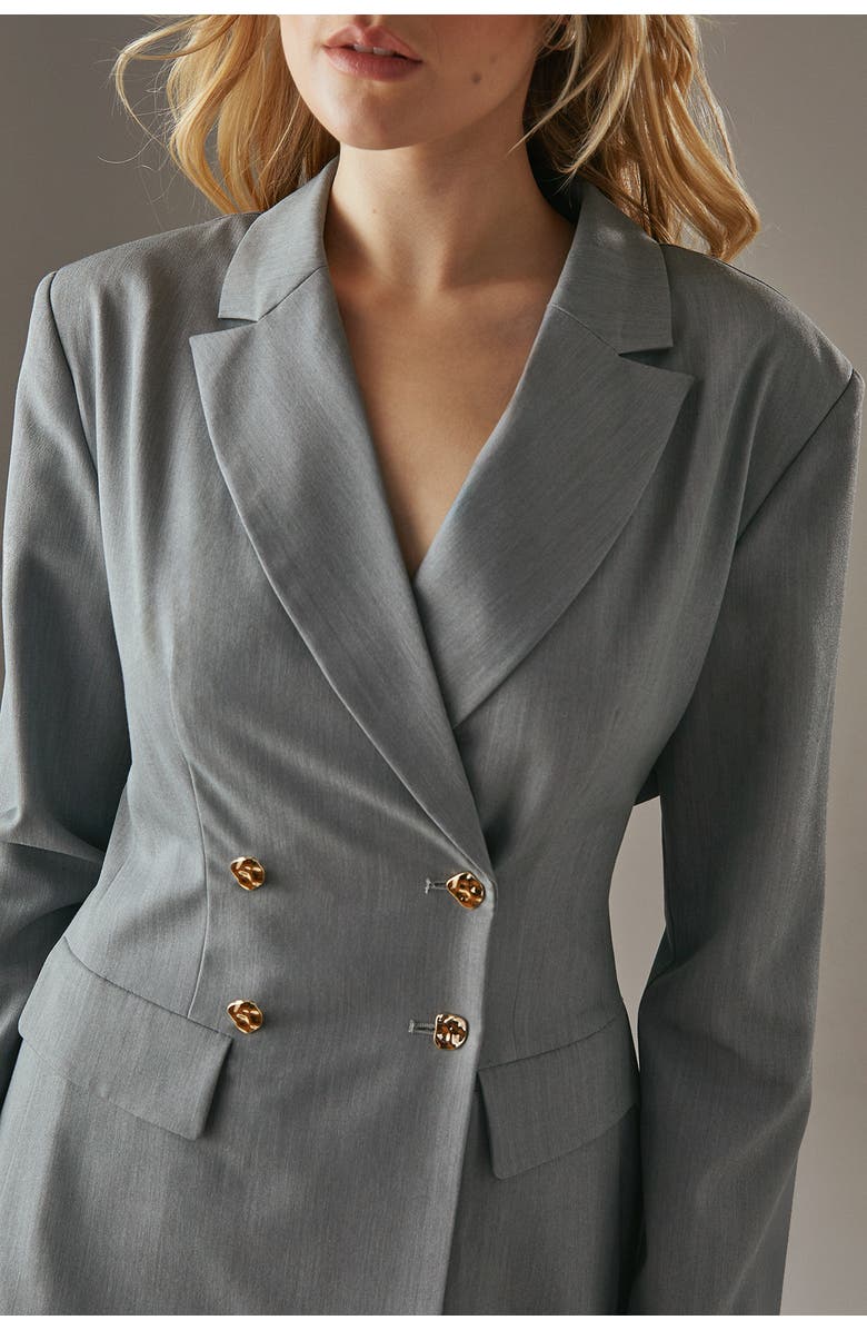 Warehouse Deconstructed Lace Up Blazer, Alternate, color, Dark Grey