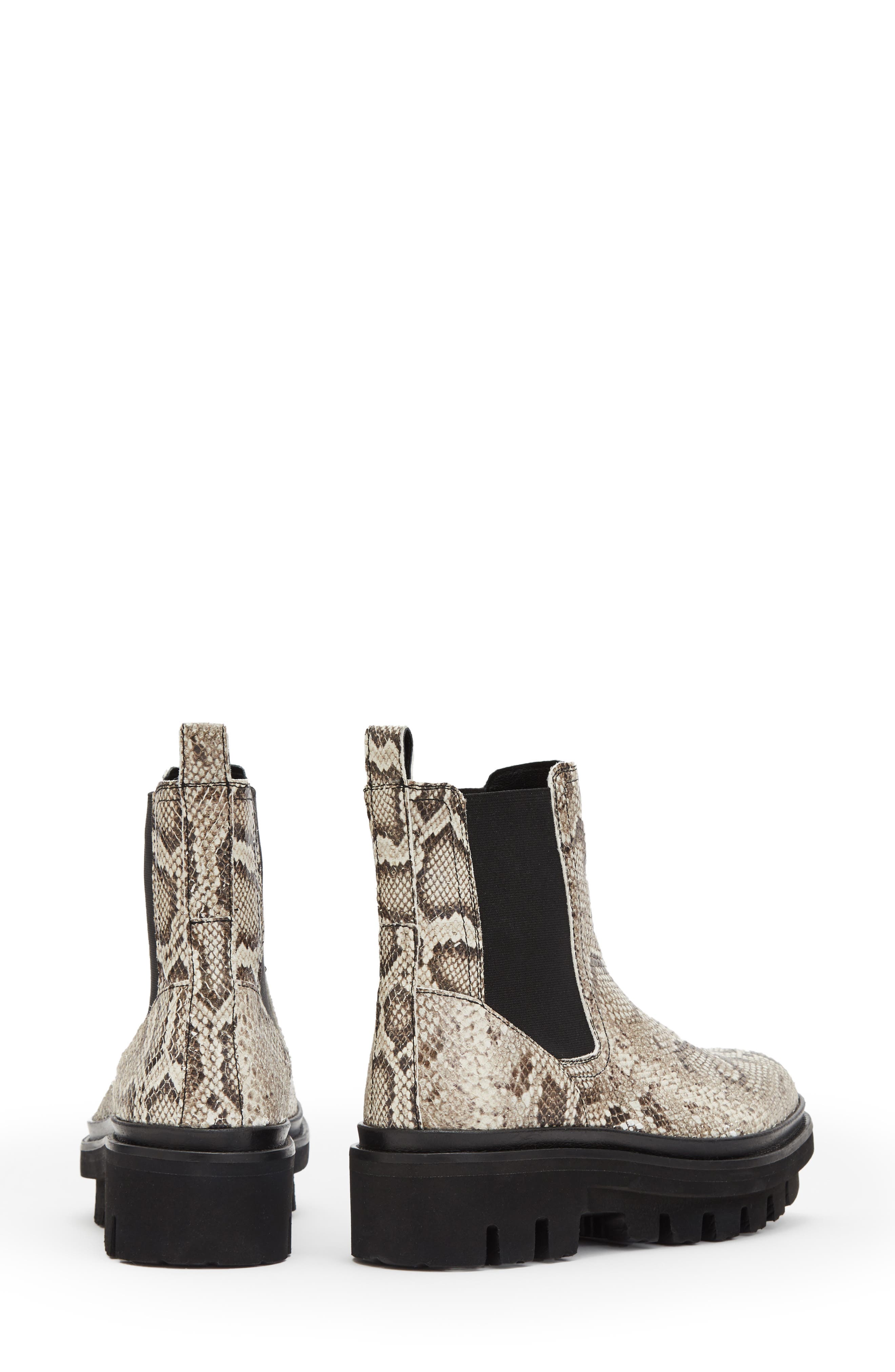 AllSaints Bea Snake Embossed Lug Sole Chelsea Boot (Women) | Nordstromrack