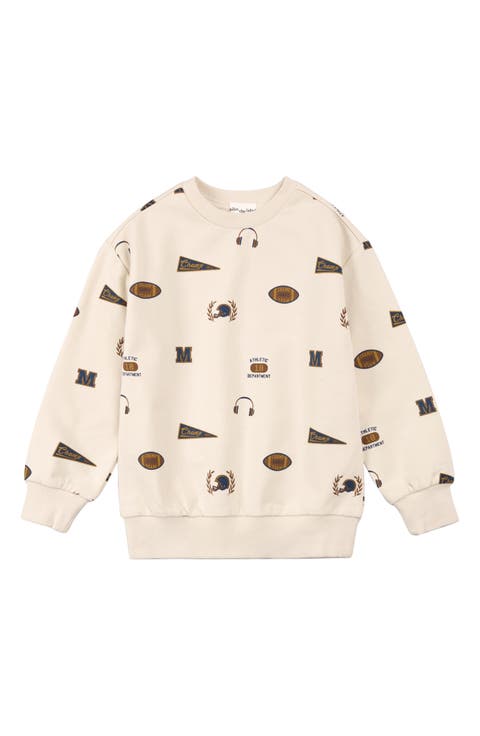 Kids' Varsity Print Cotton Sweatshirt (Toddler & Little Kid)