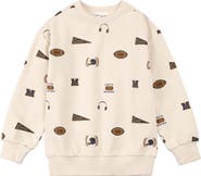 MILES THE LABEL Kids' Varsity Print Cotton Sweatshirt