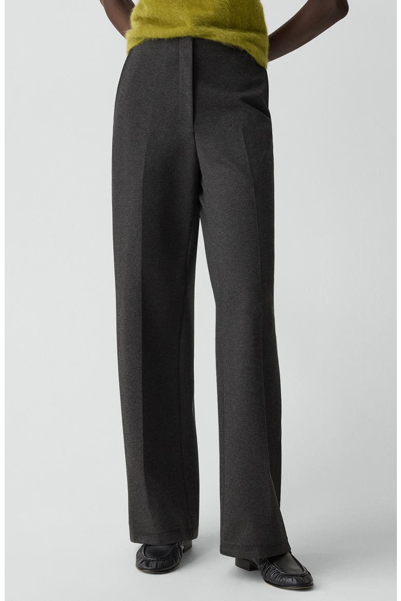 Mélange Wide Leg Pants, Main, color, CHARCOAL MELANGE
