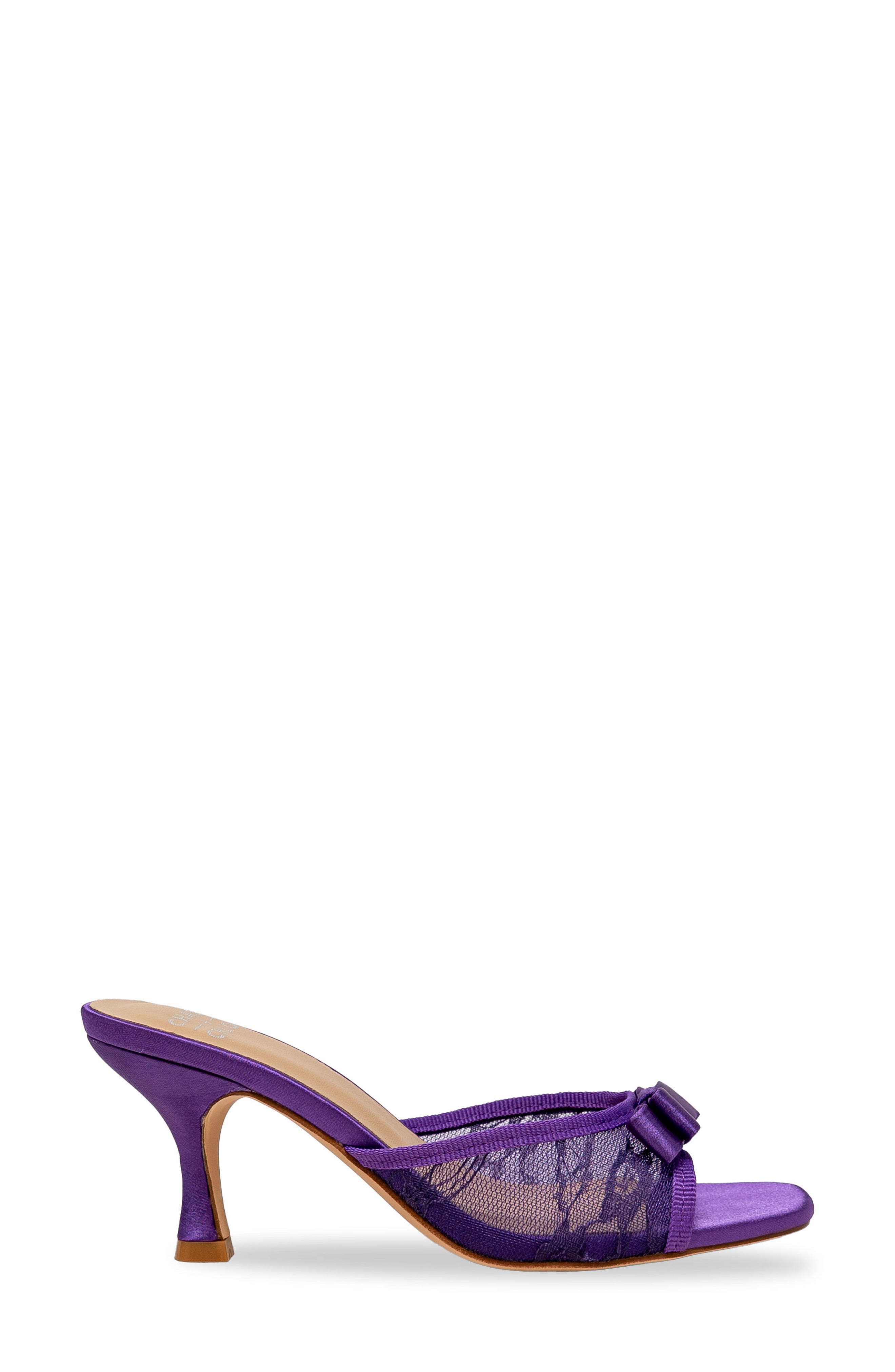 Jabari Satin Bow Lace Sandal, Alternate, color, PURPLE SATIN