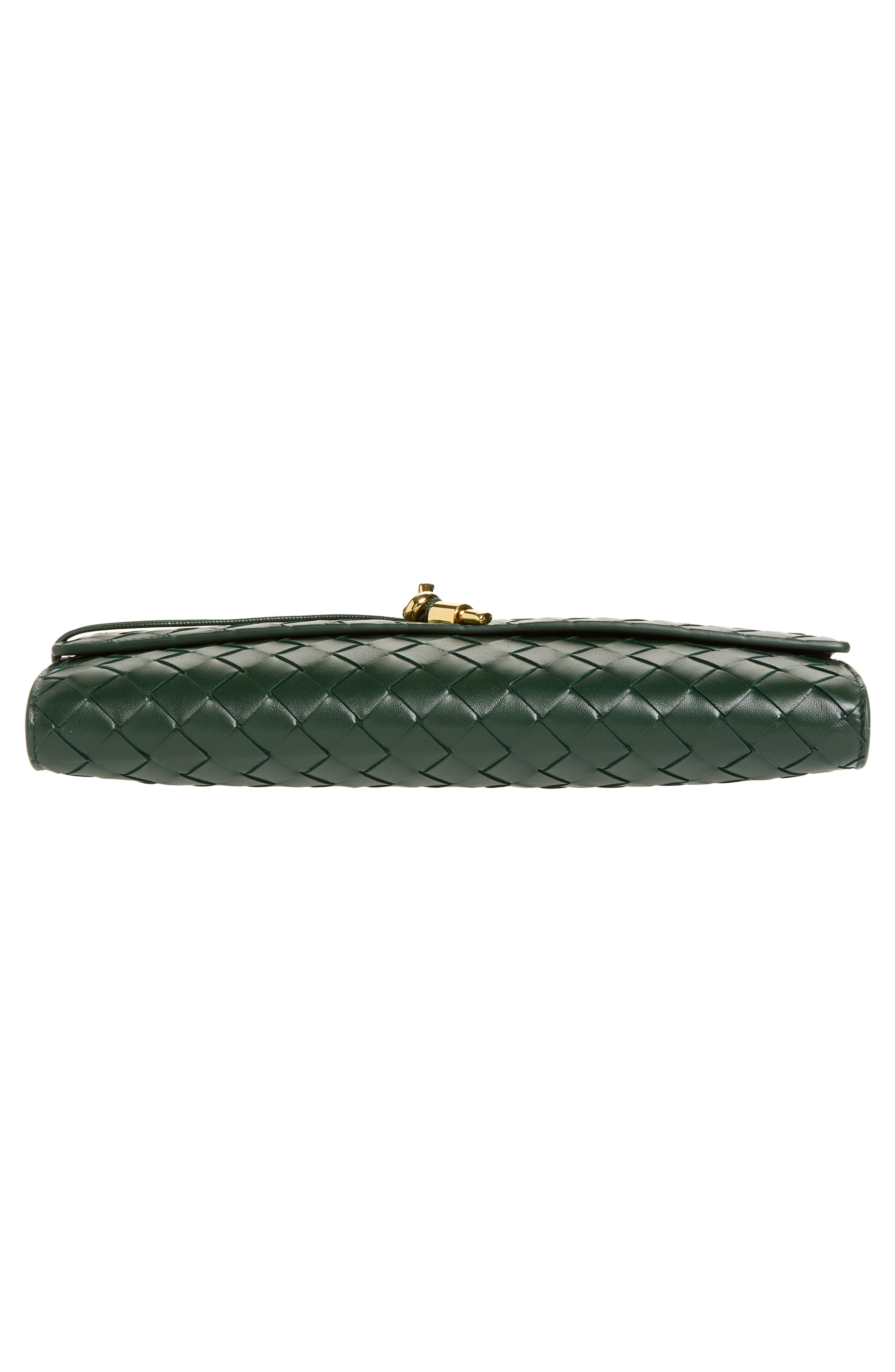 Long Andiamo Intrecciato Clutch Bag, Alternate, color, ALPINE GREEN-MUSE BROWN
