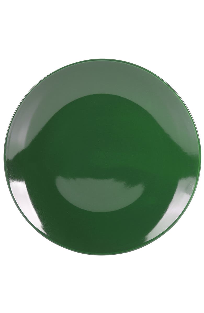 Gibson Simply Essential Coupe 12 Piece Round Stoneware Dinnerware Set, Alternate, color, Green