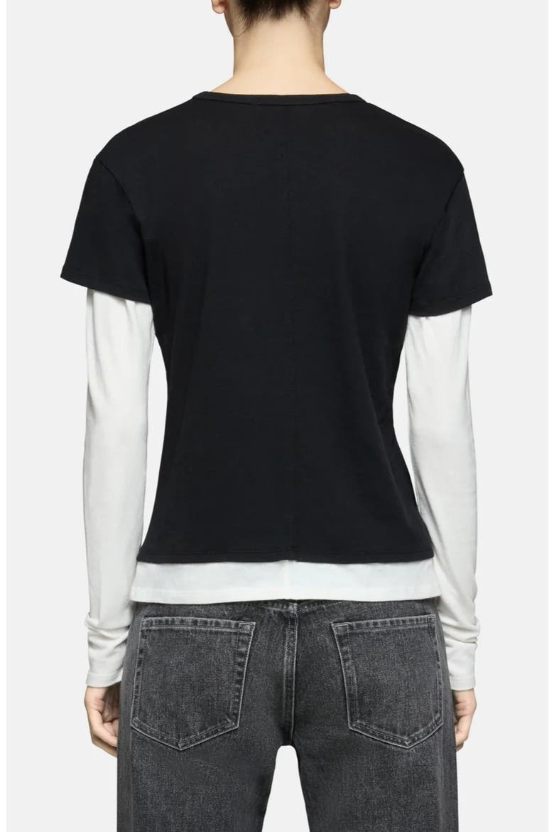 Rory Layered Long Sleeve T-Shirt, Alternate, color, BLACK AND WHITE