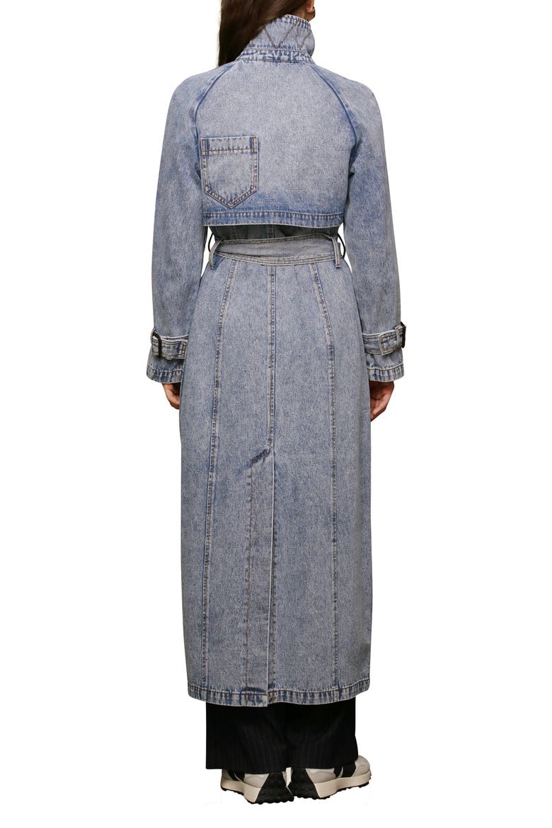 Relaxed Maxi Denim Trench Coat, Alternate, color, VINTAGE BLUE WASH