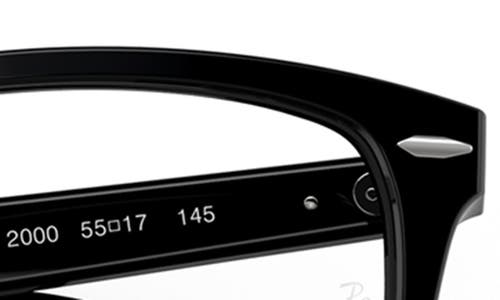Ray Ban Ray-ban 55mm Square Optical Glasses In Black