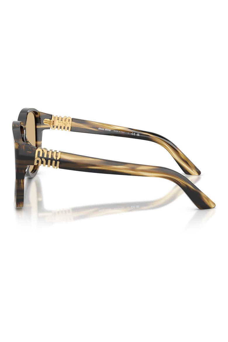 61mm Oversize Pilot Sunglasses, Alternate, color, STRIPED LODEN / YELLOW