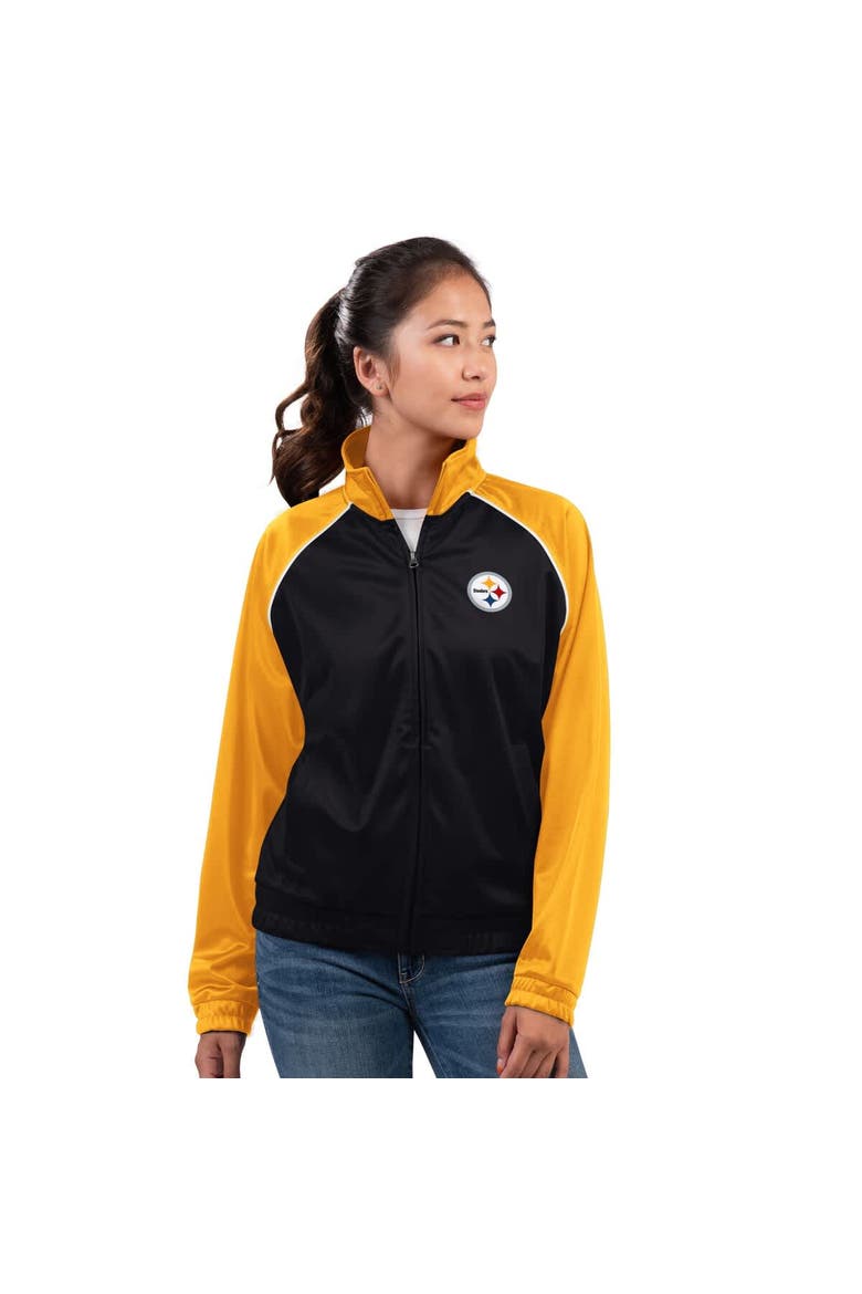 Women's G-III 4Her by Carl Banks Black Pittsburgh Steelers Replay Full-Zip Track Jacket, Main, color, Black