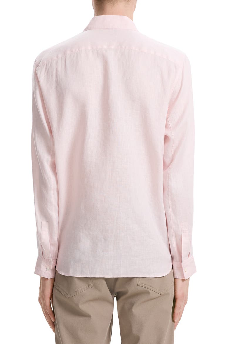 Irving Solid Linen Button-Up Shirt, Alternate, color, PALE PINK