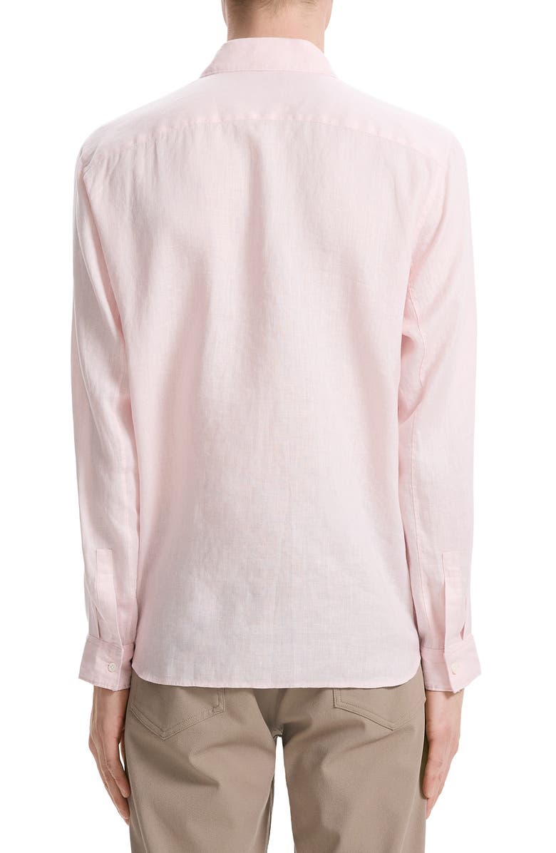 Theory Irving Solid Linen Button-Up Shirt, Alternate, color, Pale Pink
