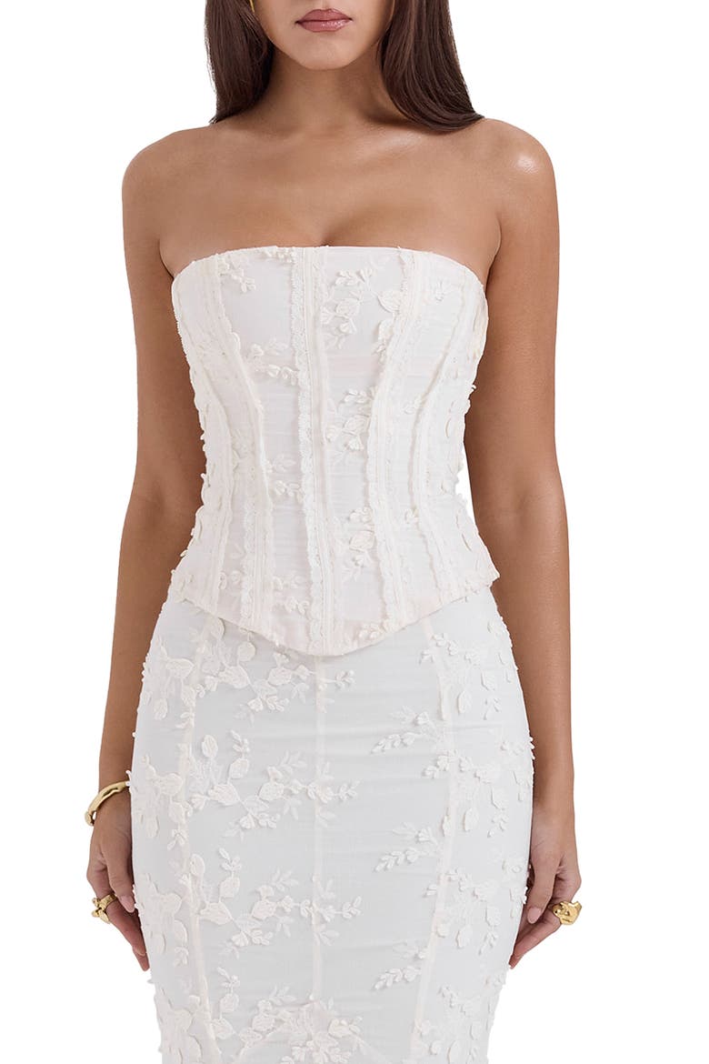 Dakota Strapless Corset Top, Main, color, IVORY