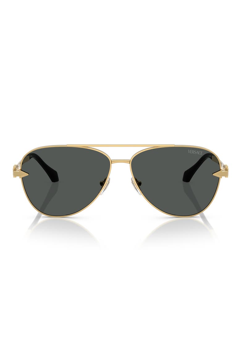 61mm Pilot Sunglasses, Main, color, GOLD / DARK GREY