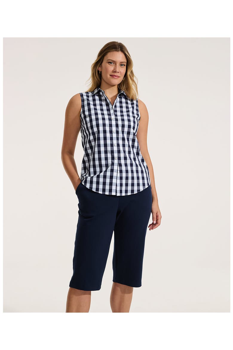 Sport Knit High Rise Elastic Waist Capri Pants, Alternate, color, Radiant Navy
