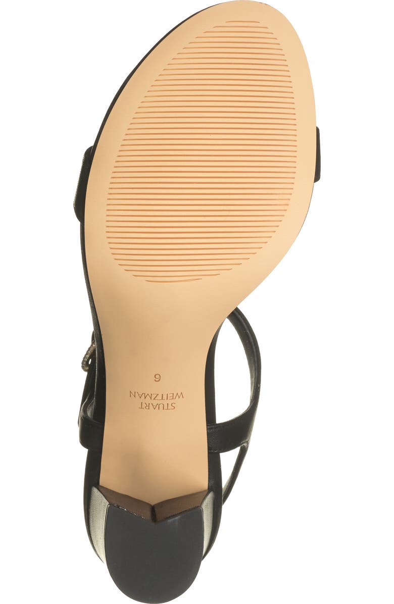 Stuart Weitzman Crystal Buckle 75 Block Heel Sandal, Alternate, color,