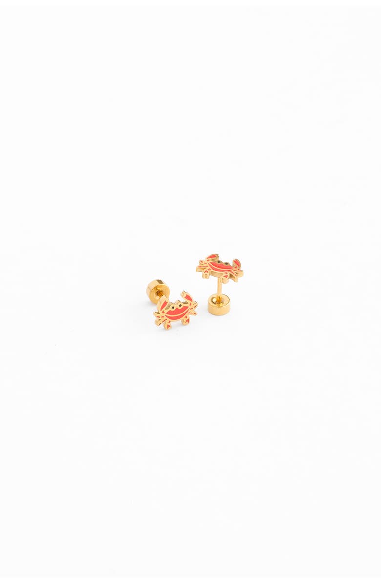 Pip Pop Crab Stud Earrings, Main, color, Red