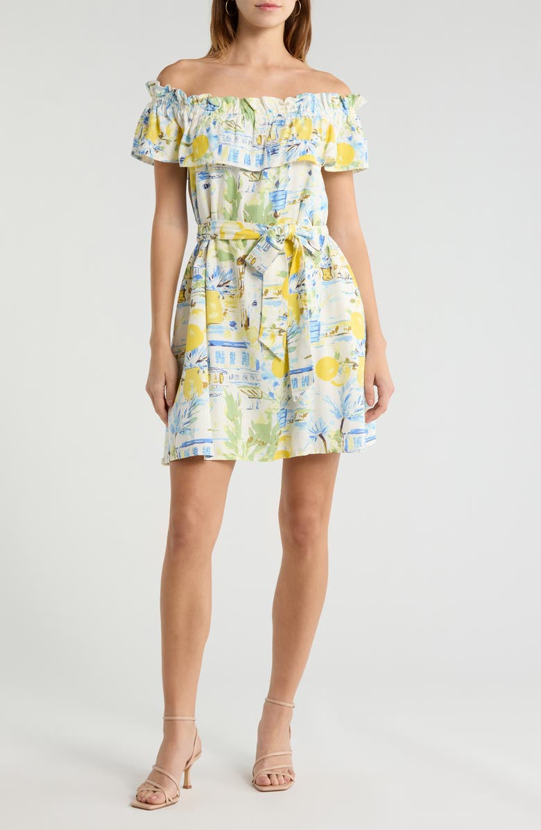 SUGARLIPS Amalfi Coast Off the Shoulder Minidress, Main, color, 