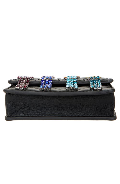 Kurt Geiger London Micro Kensington Crystal Kurt Crossbody Bag In Gray