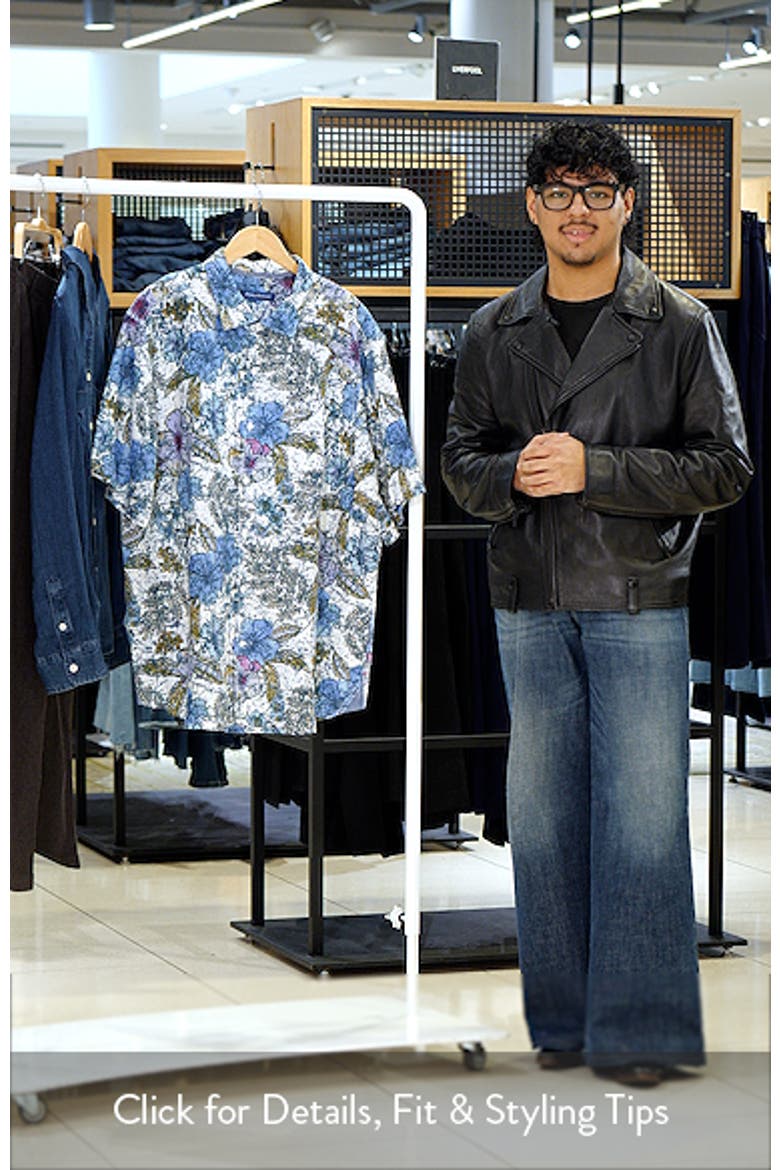 Fresco Blooms Short Sleeve Linen Button-Up Shirt video
