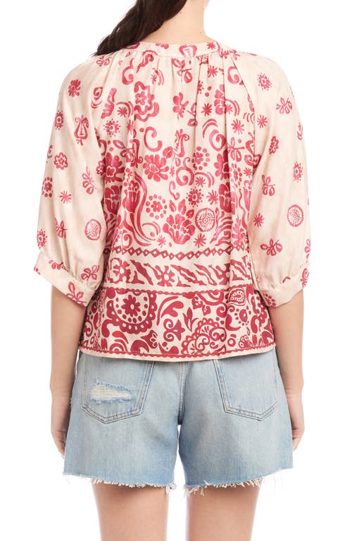 FIFTEEN TWENTY FIFTEEN TWENTY RILYN BORDER PRINT BUTTON-UP SHIRT 