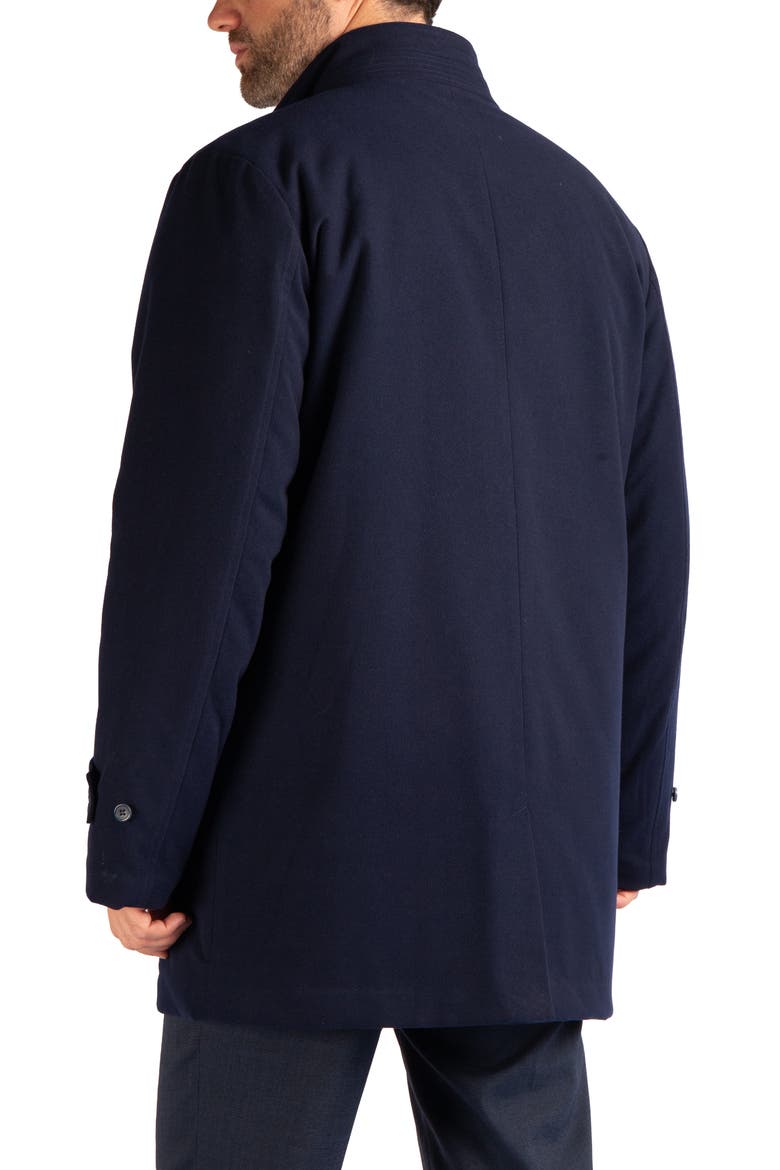 Lux Cashmere Touch Quilted Car Coat, Alternate, color, NAVY