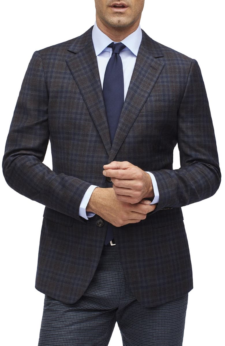 Bonobos Jetsetter Regular Fit Check Stretch Wool Blazer, Main, color, 