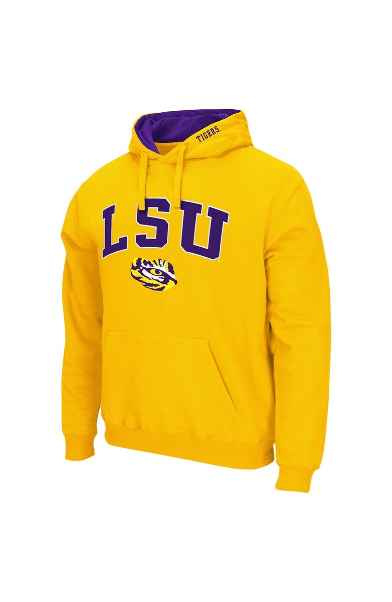 COLOSSEUM Men's Colosseum Gold LSU Tigers Arch & Logo 3.0 Pullover Hoodie, Alternate, color, Gold