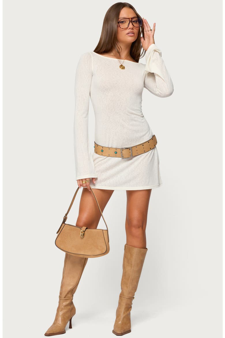 Noria Long Sleeve Minidress, Alternate, color, CREAM